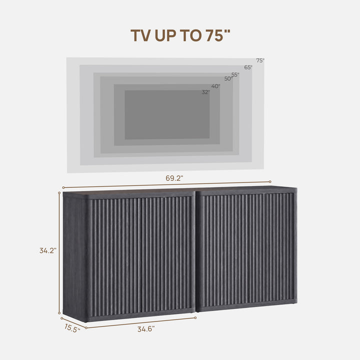 Cas TV Stand with 2 Doors, 34.6Inch Wide