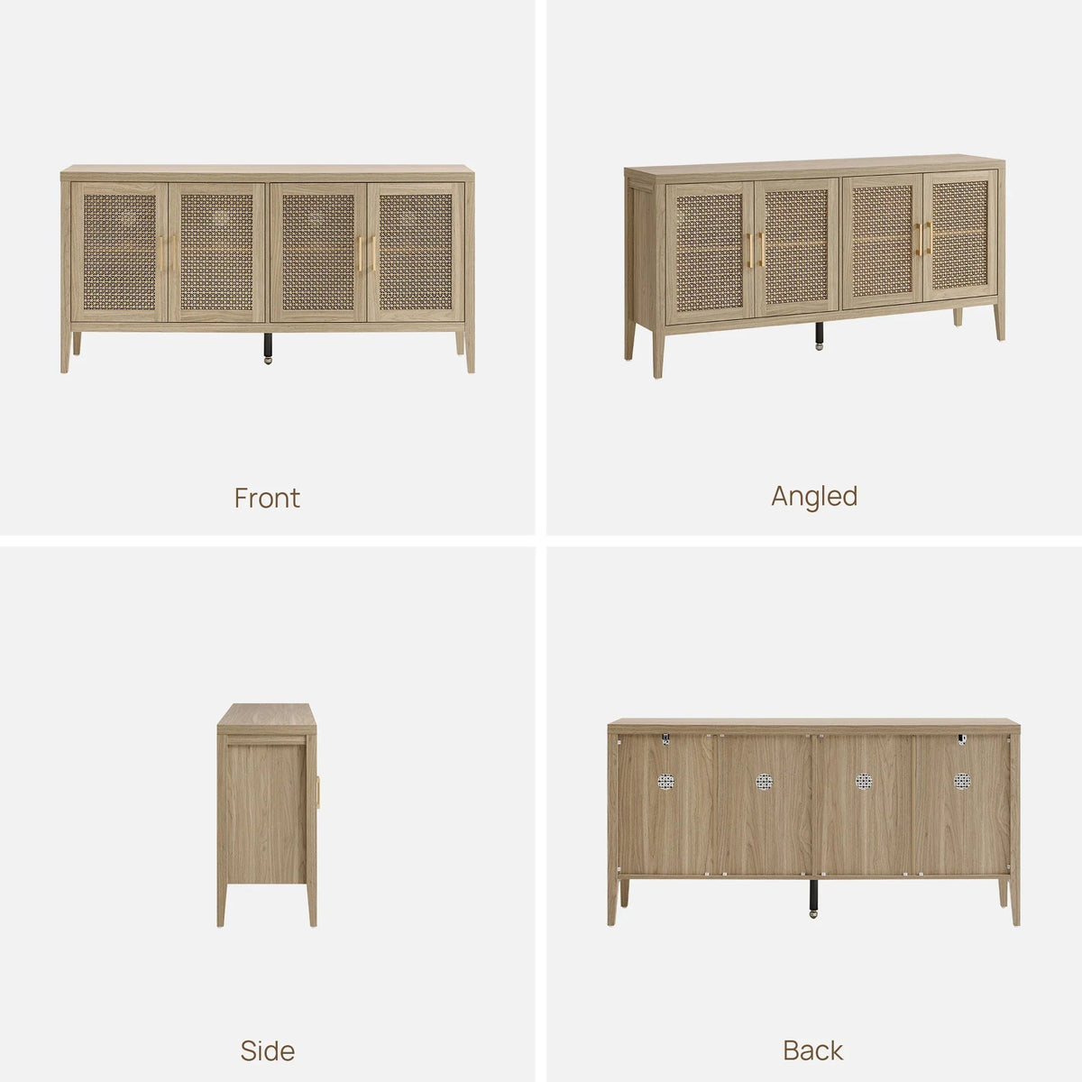 Andy TV Stand with 4 Doors - 1 Piece - Espresso Brown