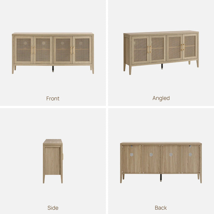 Andy TV Stand with 4 Doors - 1 Piece - Espresso Brown
