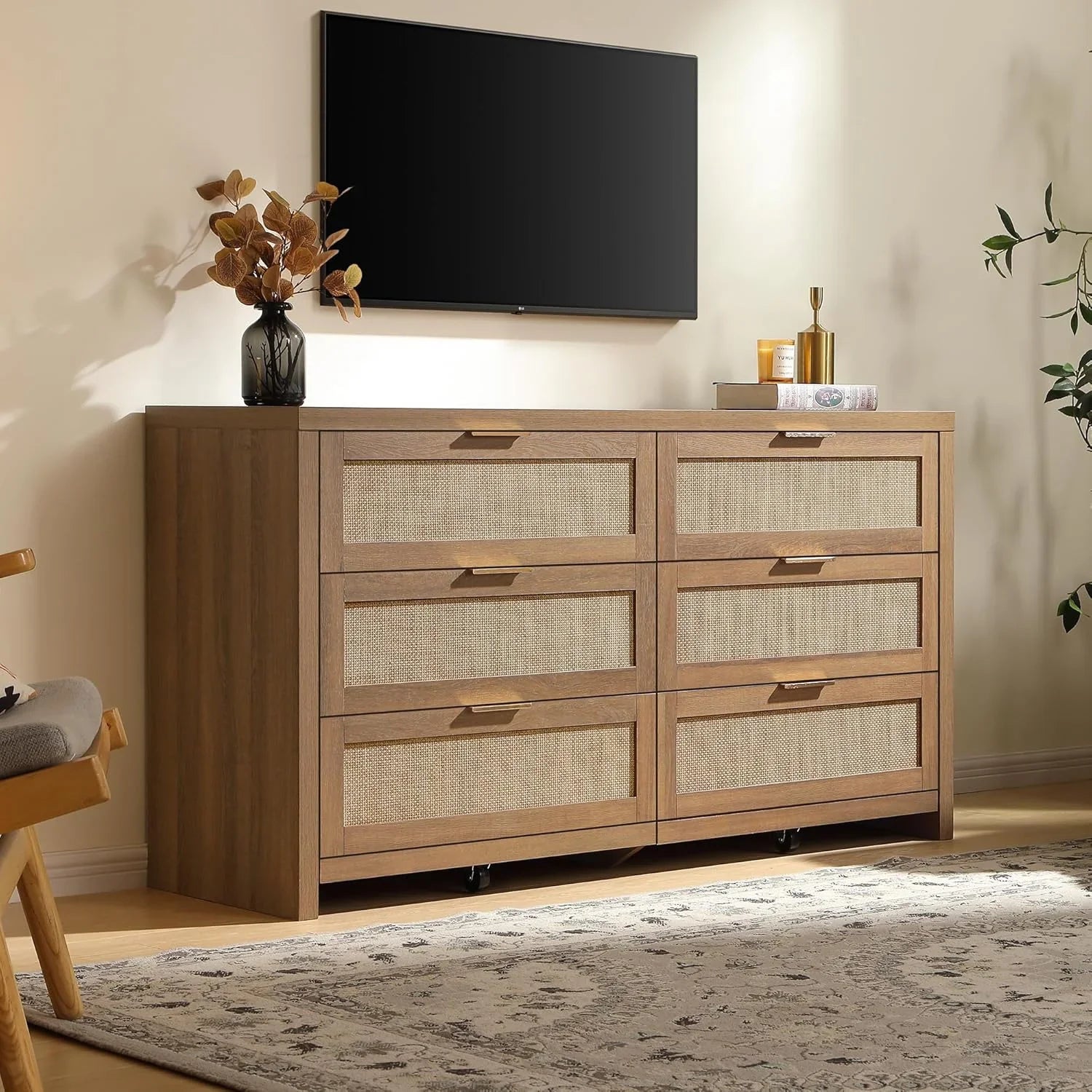 Savanna 6-Drawer Dresser, Wardrobe and 3-Drawer Nightstand Set