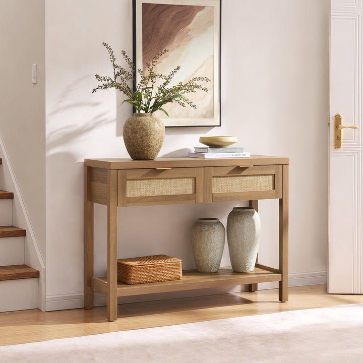Savanna Boho Console Table with Storage, 39'' Wide