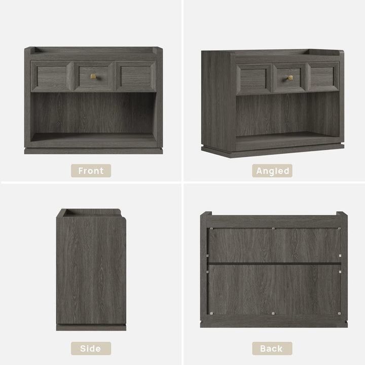 Helio 6-Drawer Dresser and Nightstands Set For Bedroom