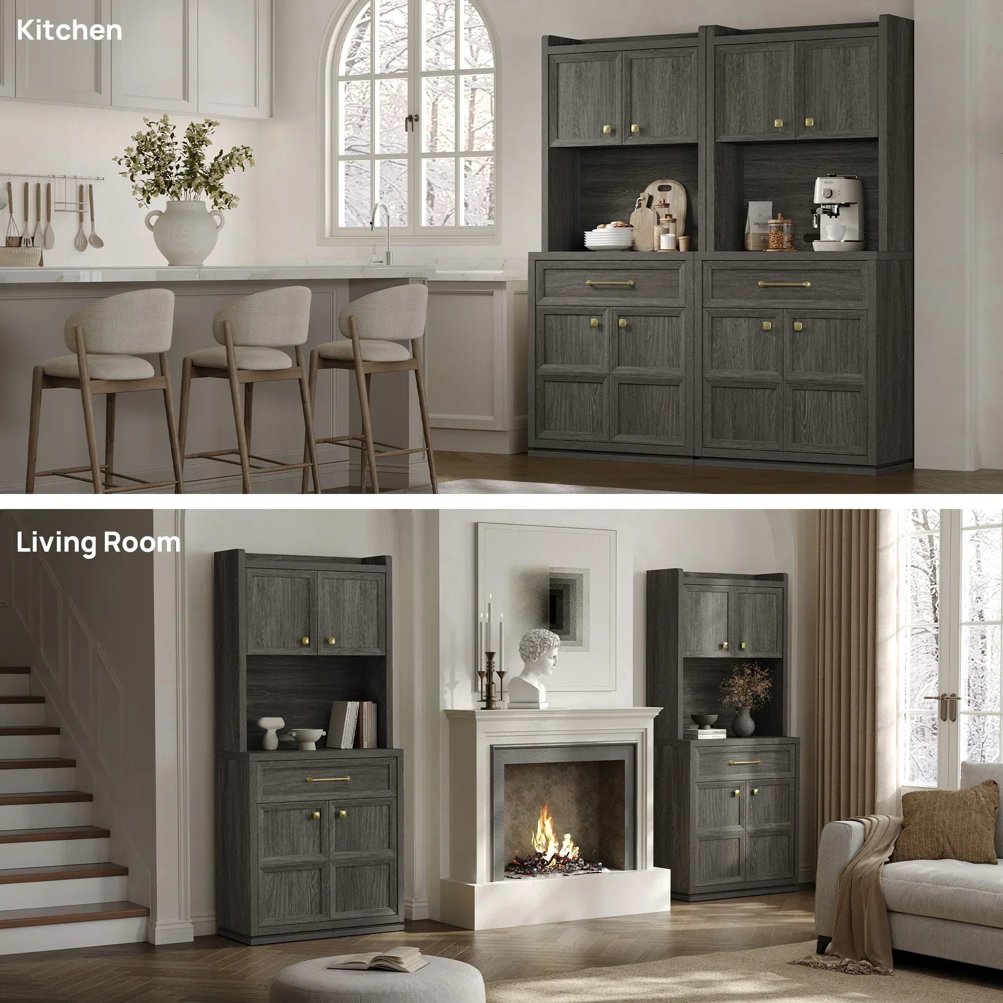 Helio Black Pantry Cabinet