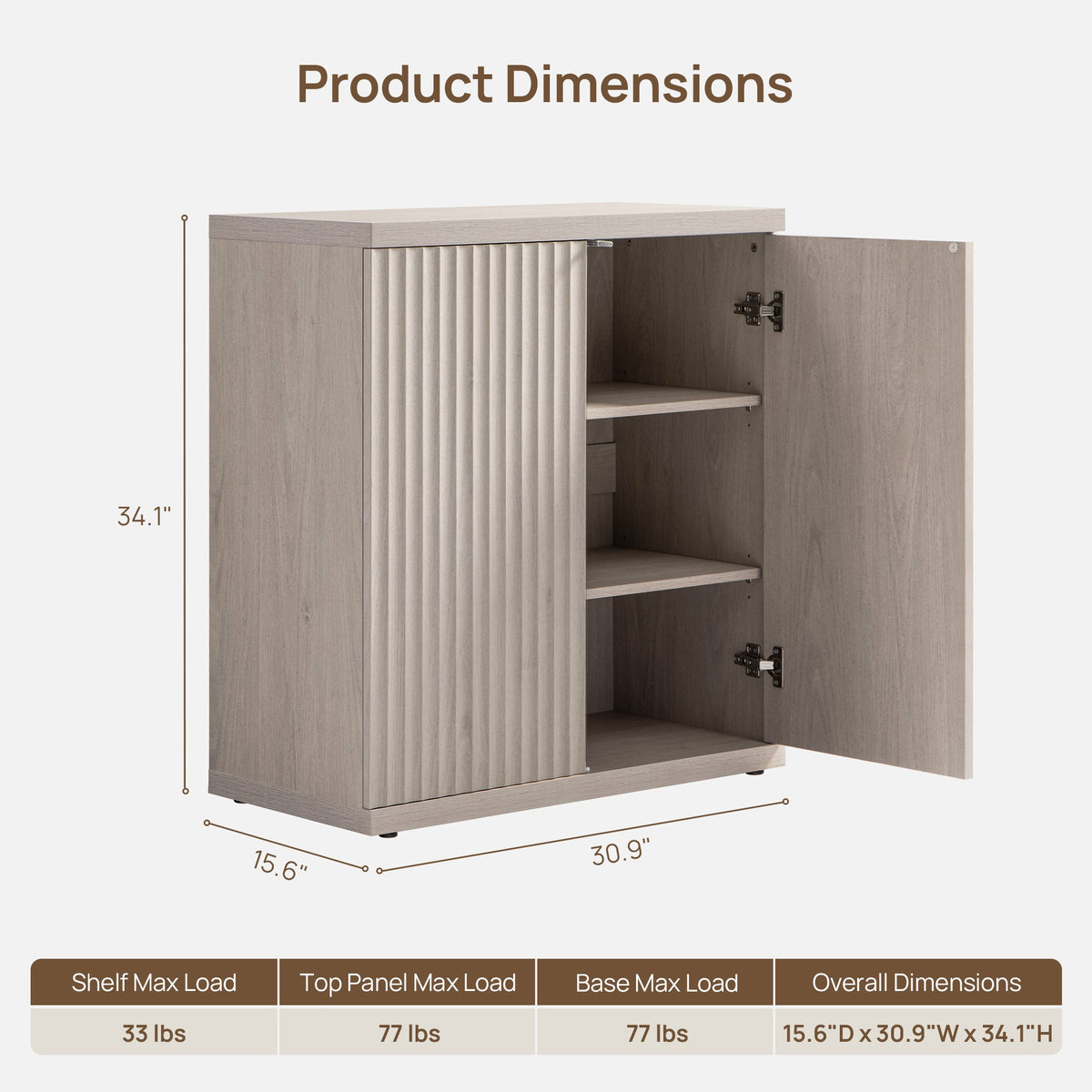 Stria White TV Stand with 2 Doors