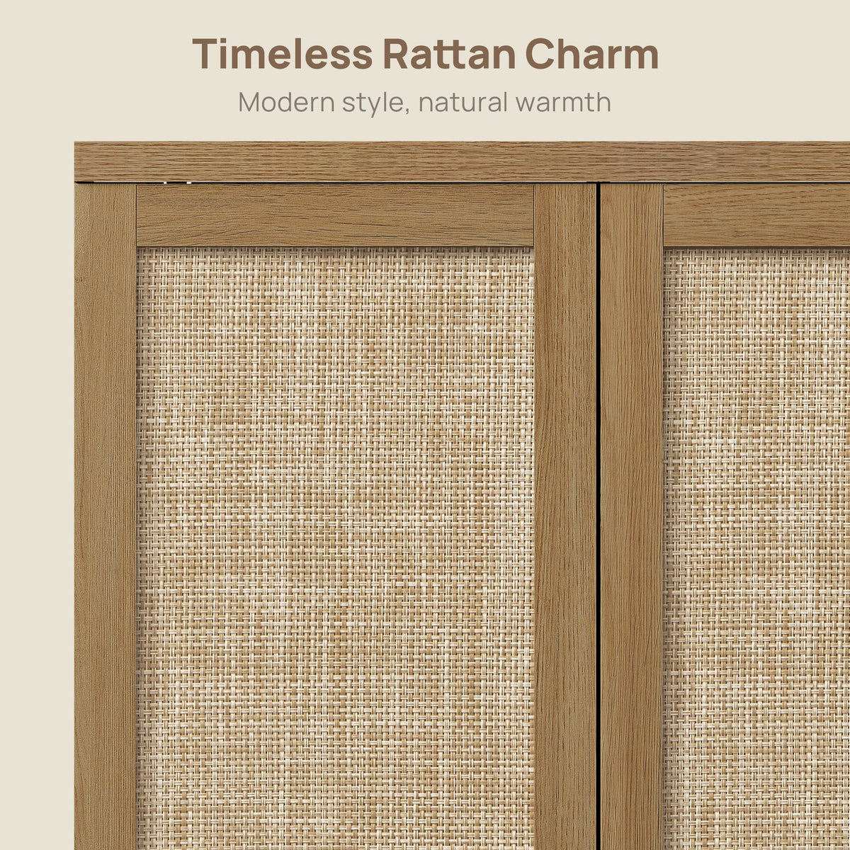 Zura Rattan Sideboard, 2 Doors - Sand Oak - 1 Piece