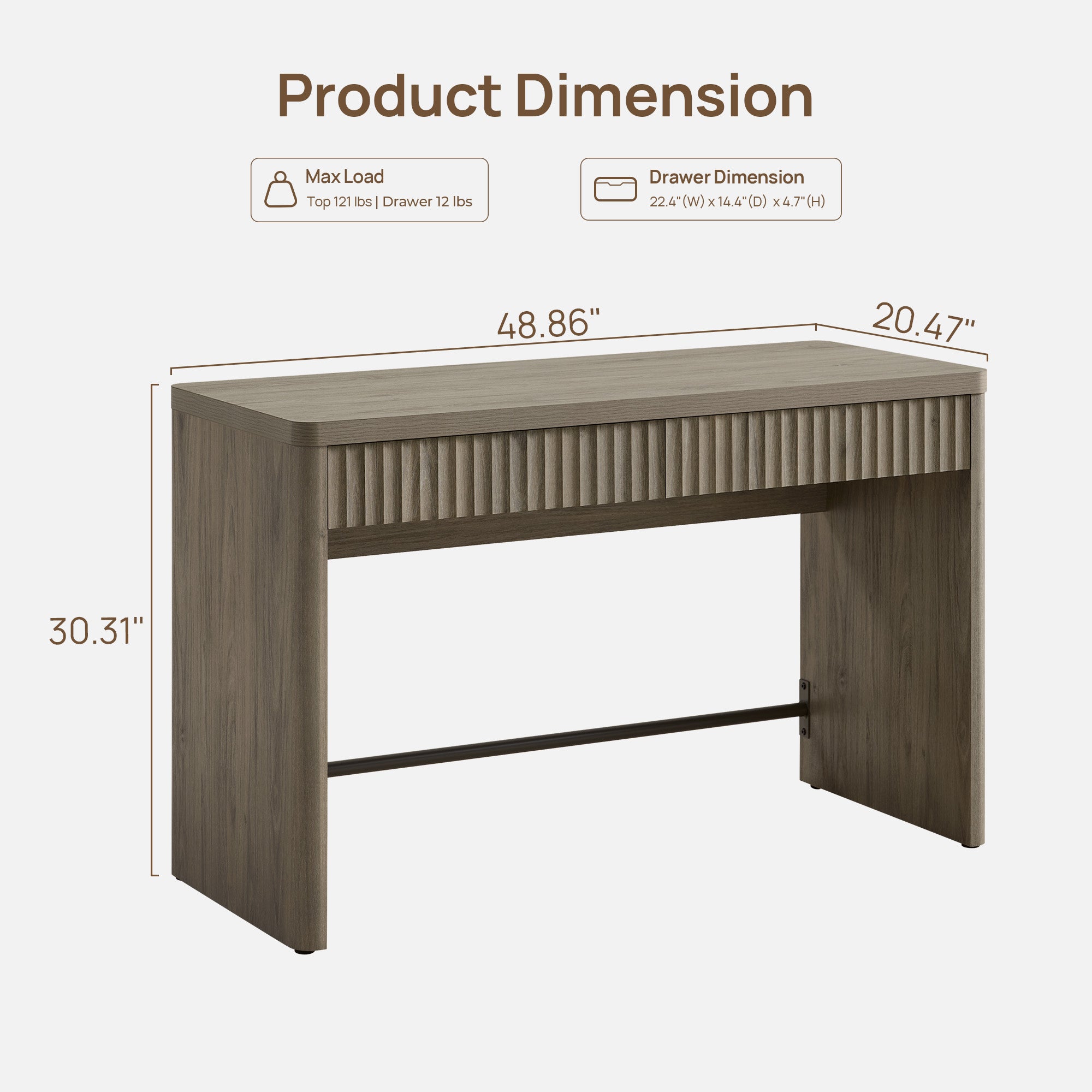 Cas Home Office Desk with 2 Drawers