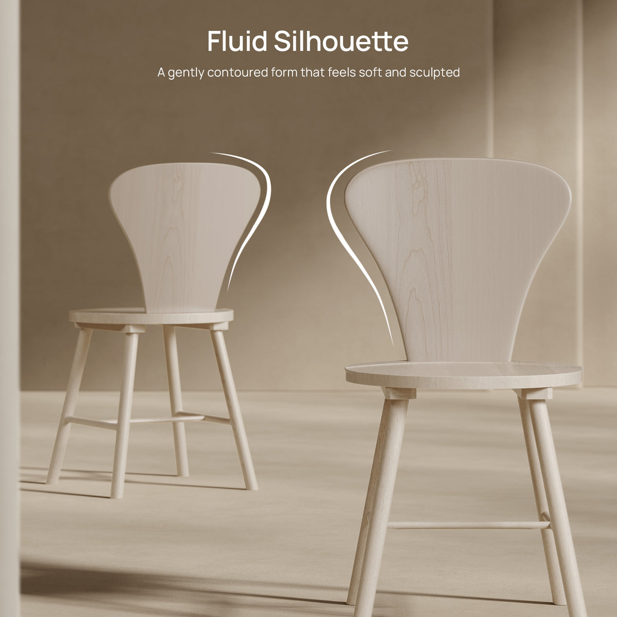Cas Round Dining Chairs Set of 2, Solid wood