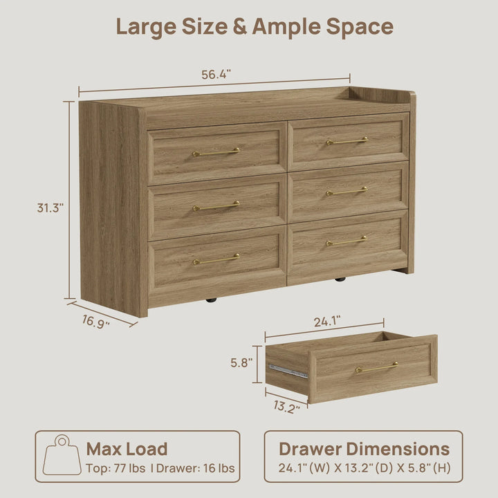 Helio 6 Drawers Dresser and Nightstand