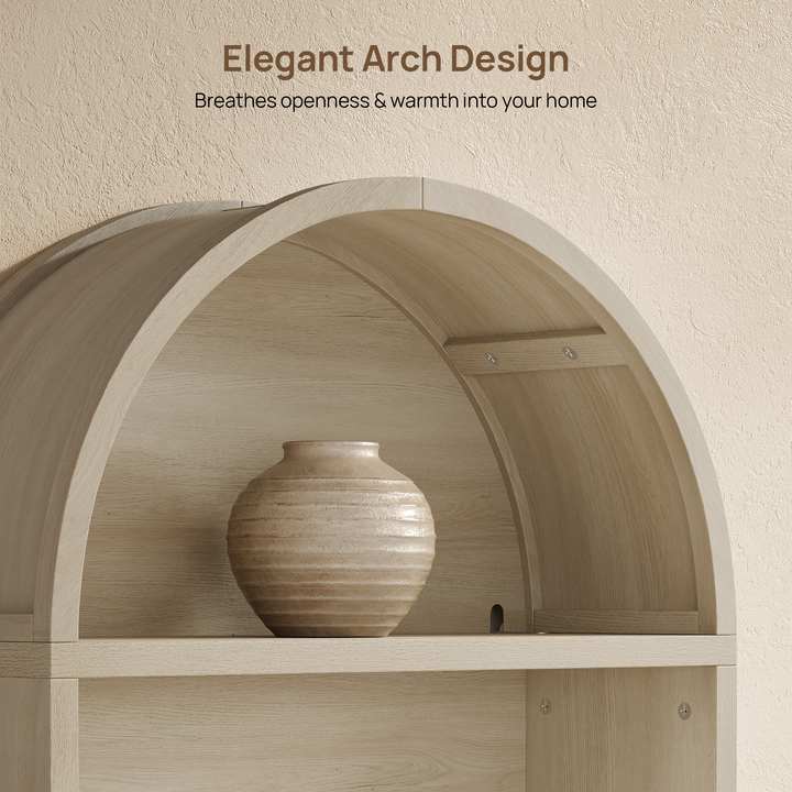 Helio 2-Door Arched Bookcase with Oval Cutout