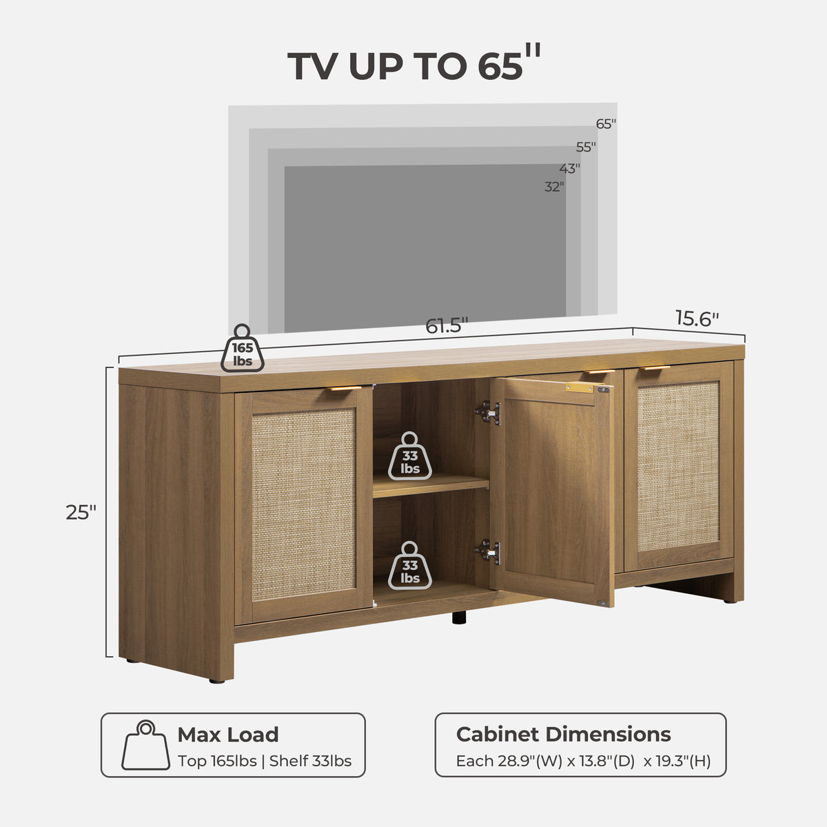Savanna TV Stand for 65Inch TV