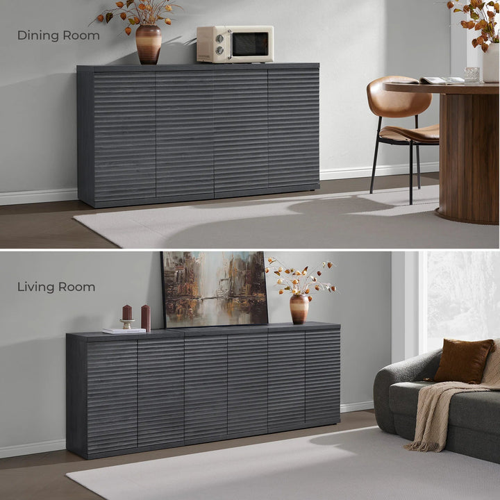 Stria Sideboard with 2 Doors for Dining Room, Set of 3