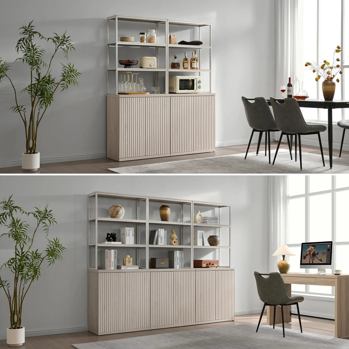 Stria Book Shelf with Doors, Set of 2