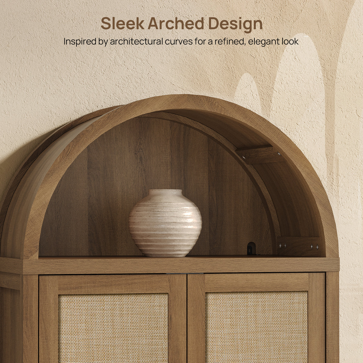 Savanna 72.8Inch-Tall Pantry Cabinet, Arched Design