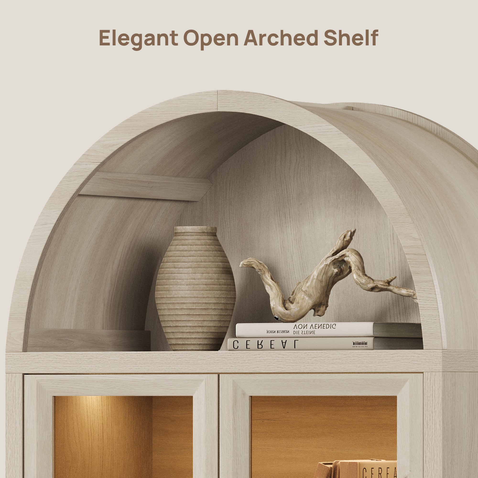 Helio Modern Glass-Door Display Cabinet