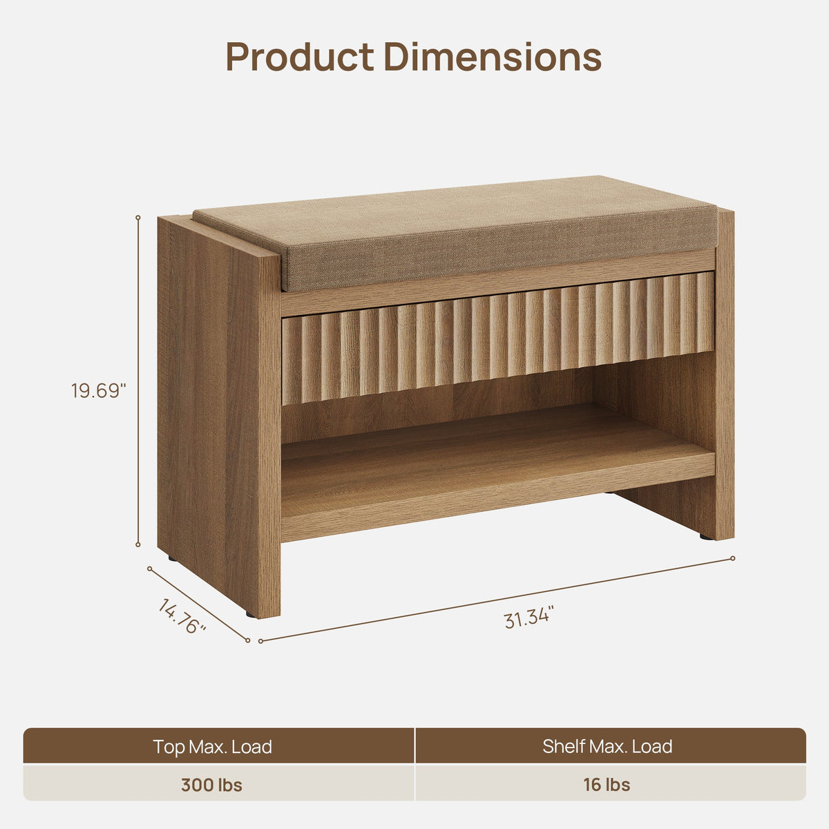 Prelude Shoe Bench, Entryway Storage