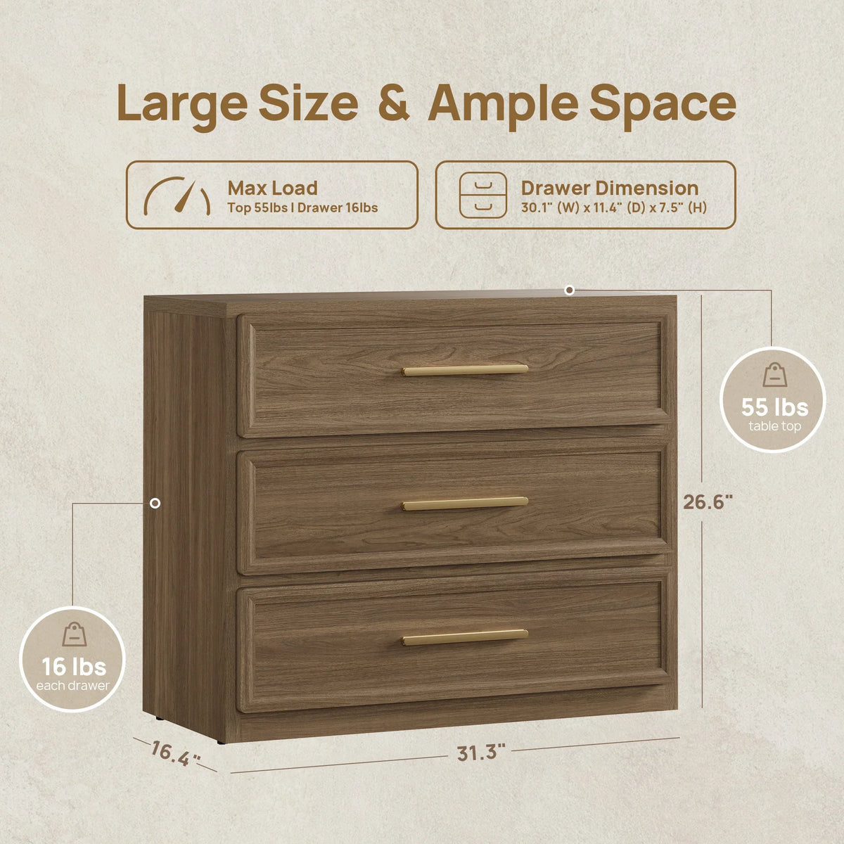 Crescent Modular 26.6'' Tall 9 Drawers Dresser for Living Room
