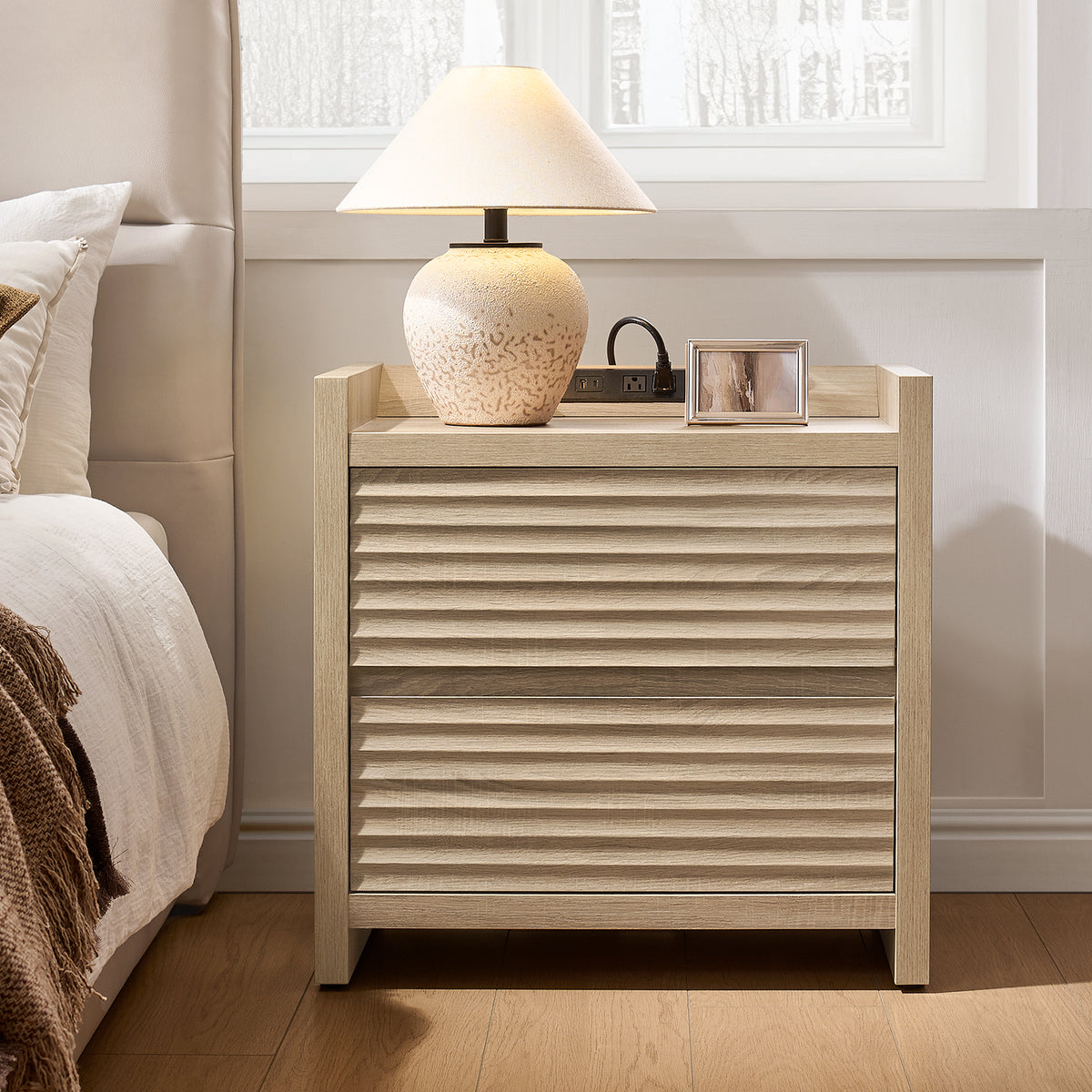 Prelude Bedroom Sets with Horizontal Slat Nightstands