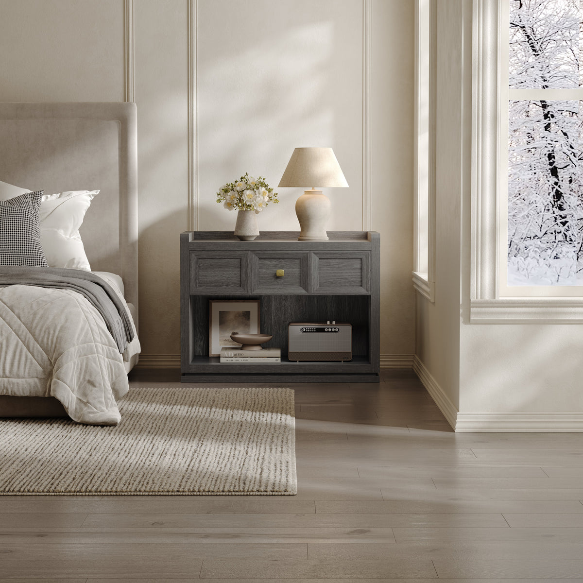Helio 6-Drawer Dresser and Nightstands Set For Bedroom