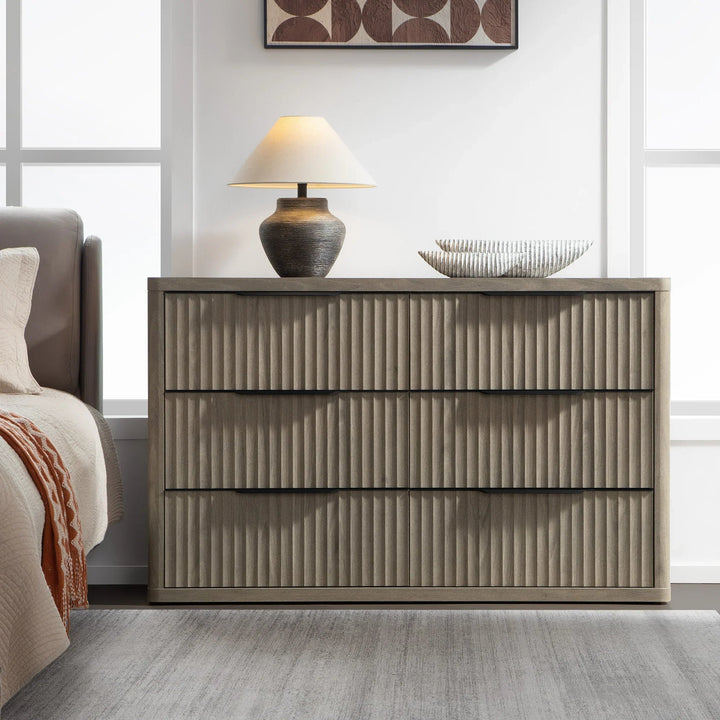Cas 6 Drawers Dresser Fluted Bedroom Sets