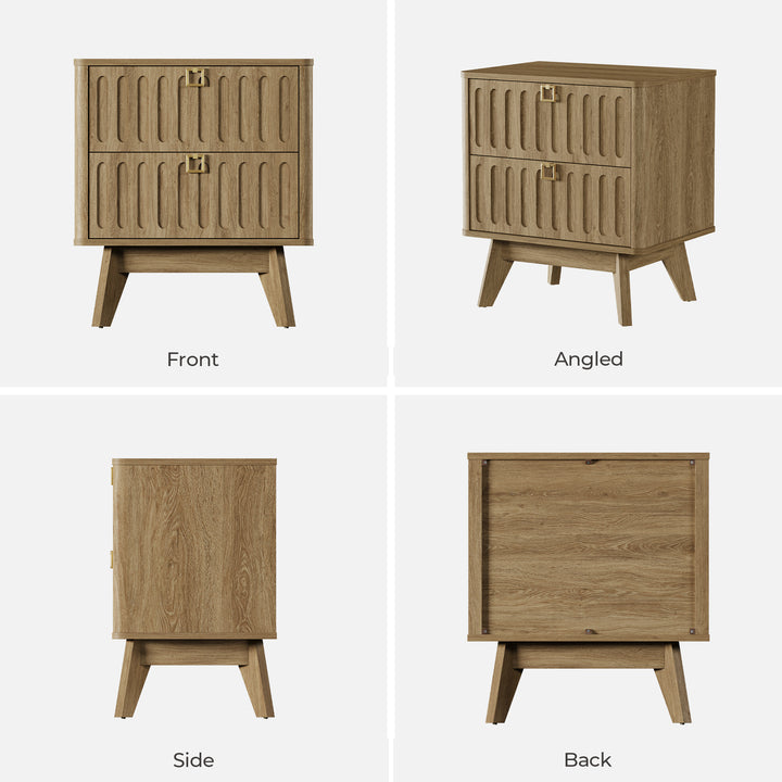 Domus 2-Drawer Nightstand, Modern Design