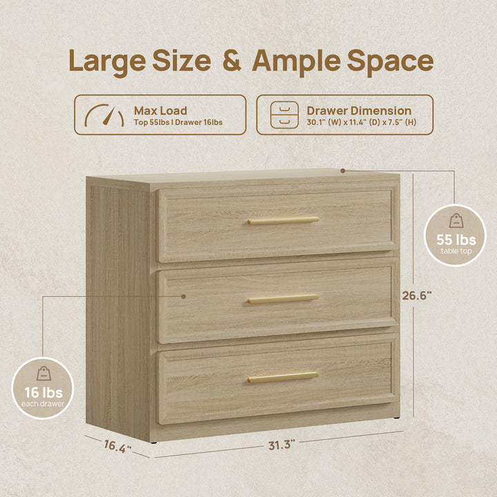 Crescent Modular Dresser with 9 Drawers, Set of 3