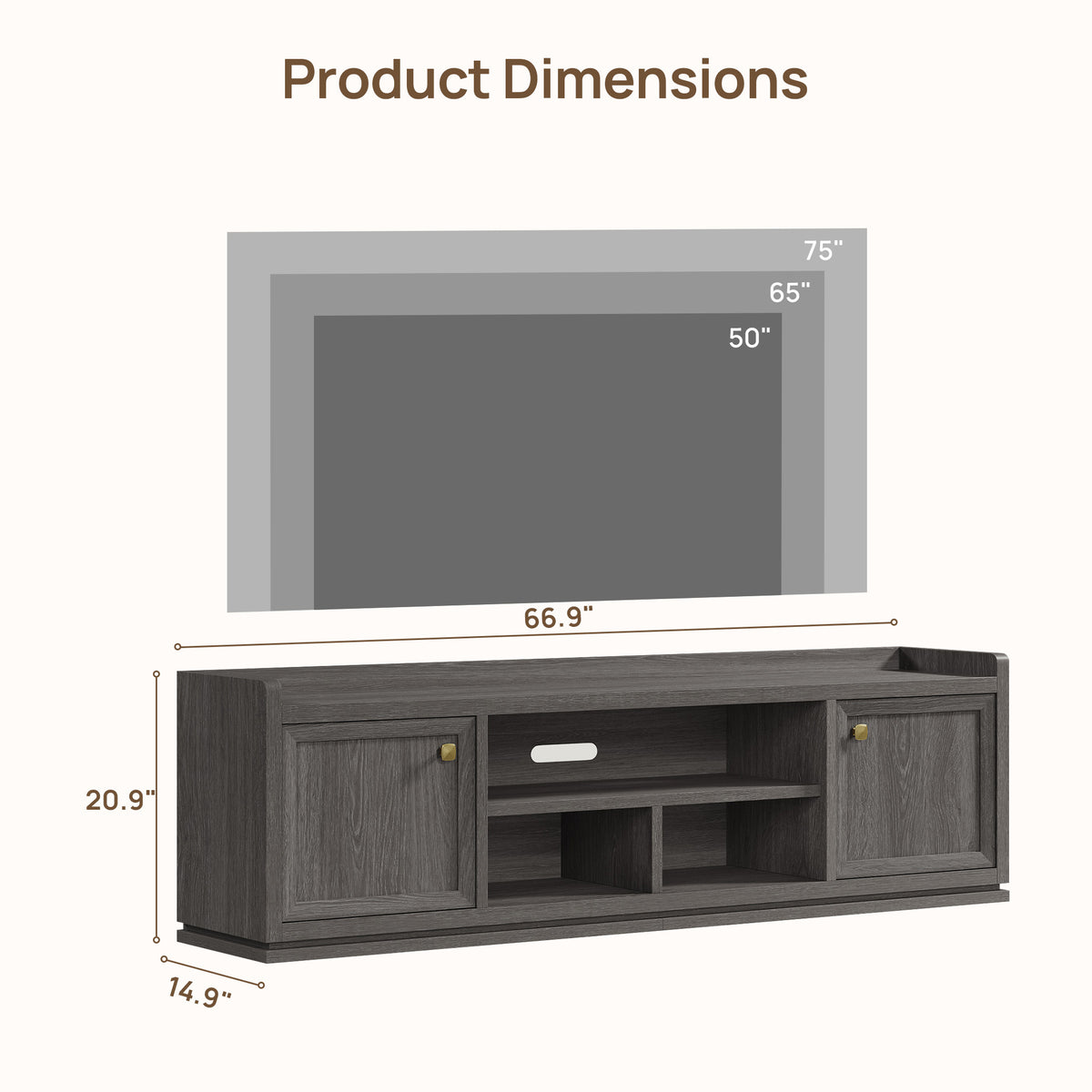 Helio Modern TV Stand with Doors
