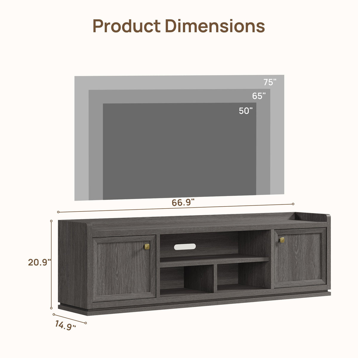 Helio Modern TV Stand with Doors