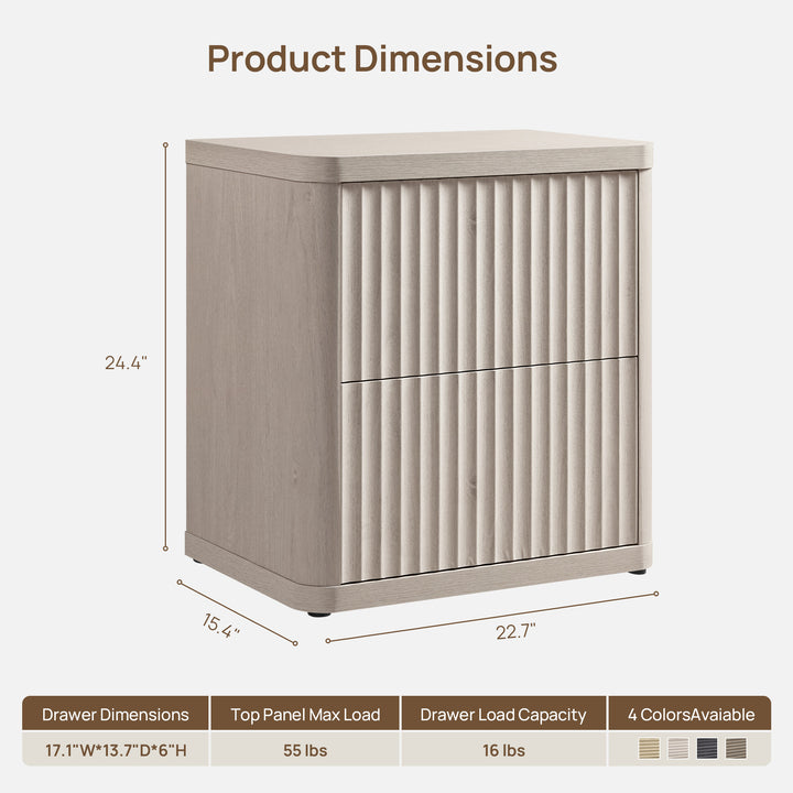 Cas 2 Drawers Nightstand for Bedroom