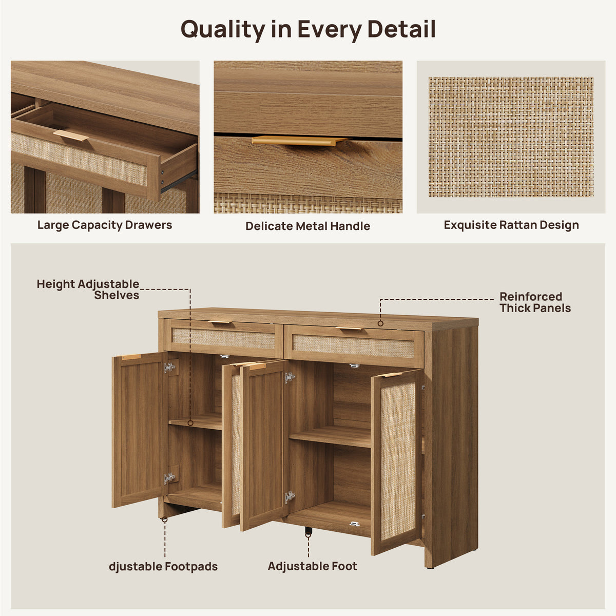 Savanna Sideaboard with 4 Doors and 2 Drawers