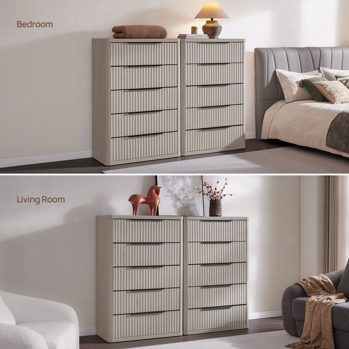 Cas 50.7Inch Tall Dresser, 5 Drawers
