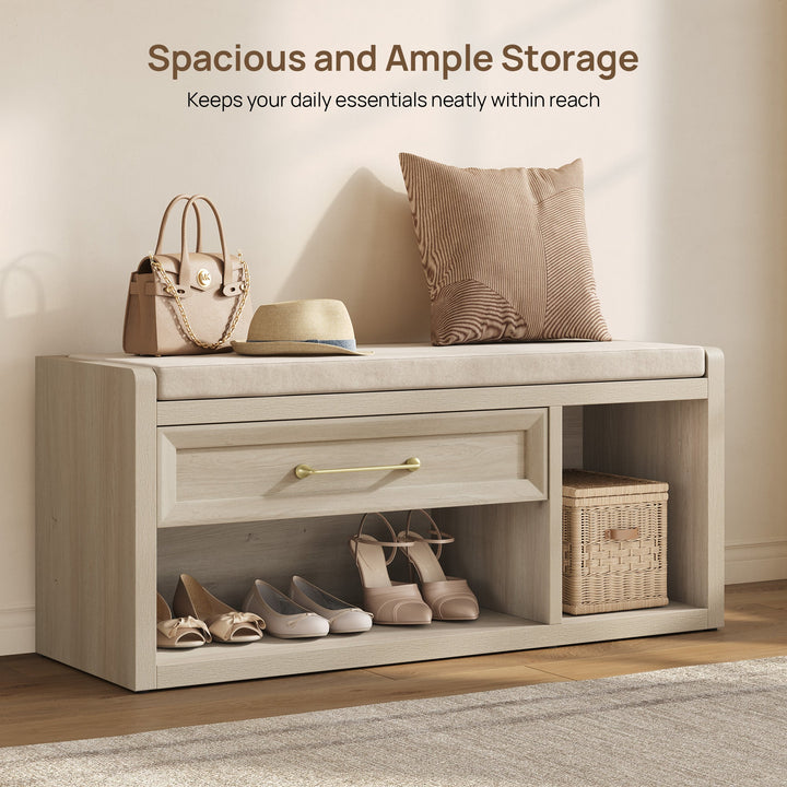Helio Shoe Bench with Drawer, Set of 2