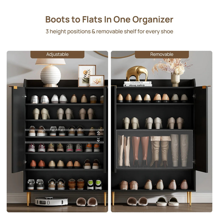 Opus Shoe Cabinet with 2 Doors, Set of 2
