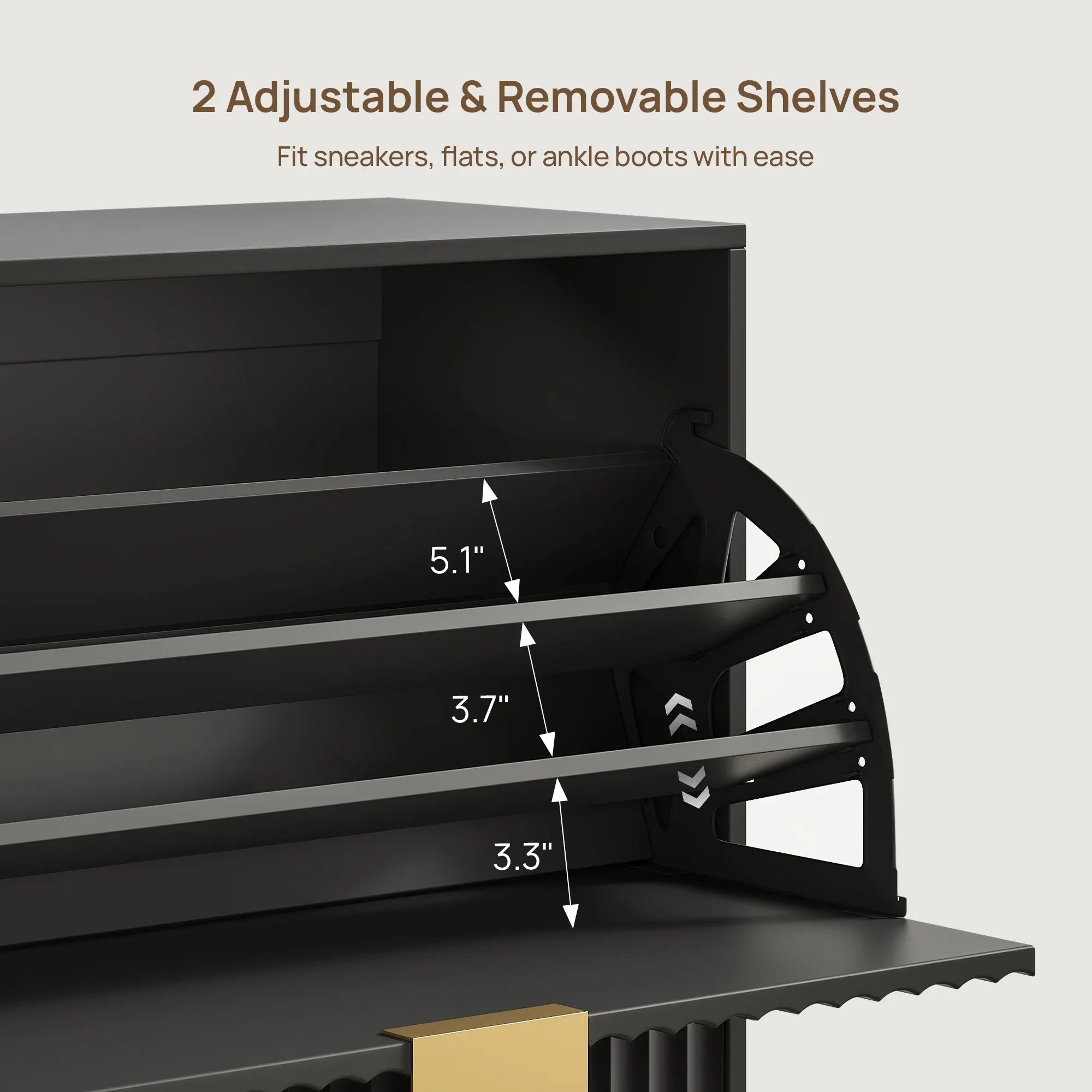 Opus 2-Tier Shoe Cabinet with Storage