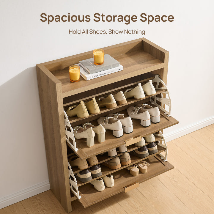 Savanna Rattan Double Flip Shoe Cabinet