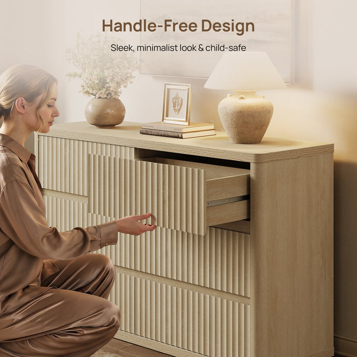 Cas 53.5'' Wide Chest of 6 Drawers for Bedroom, 2 Pieces