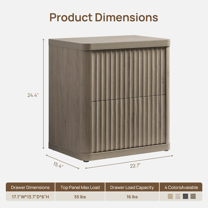 Cas Nightstand with 2 Drawers