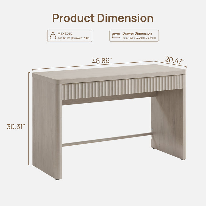 Cas Computer Desk, Fluted Style