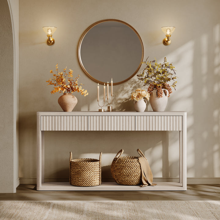 Cas Fluted Console Table for Entryway