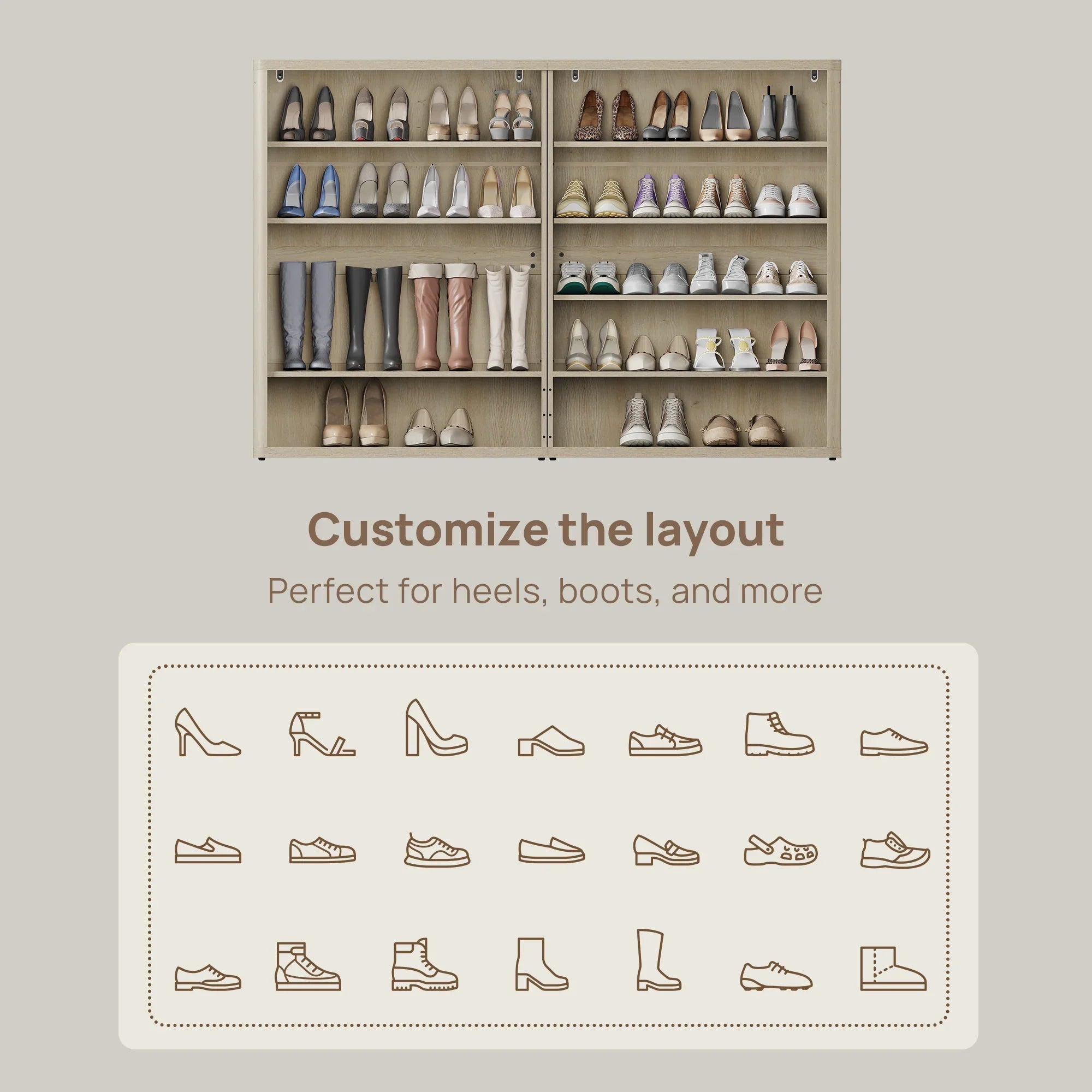 Zura Modular Rattan Shoe Cabinet, 40 Pairs