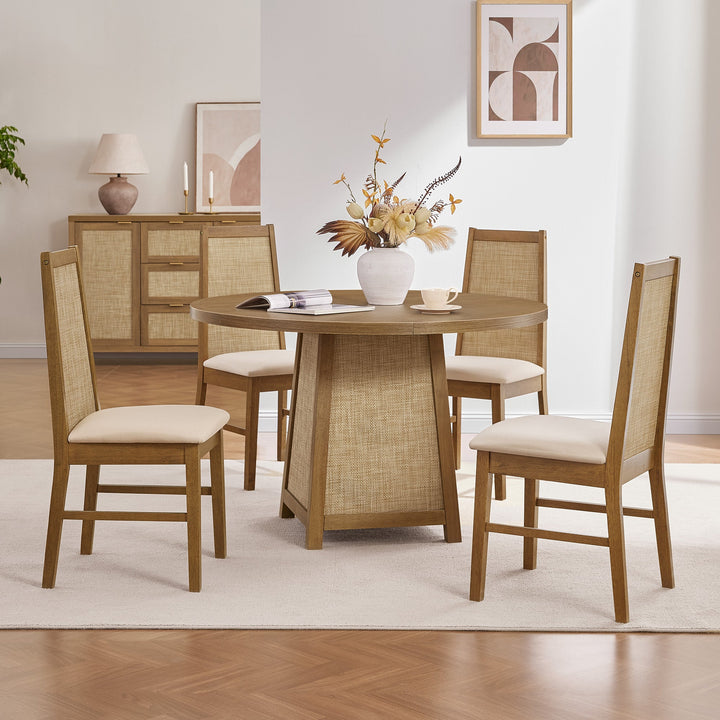 Savanna Upholstered Dining Chair, Solid Wood Frame, Set of 6