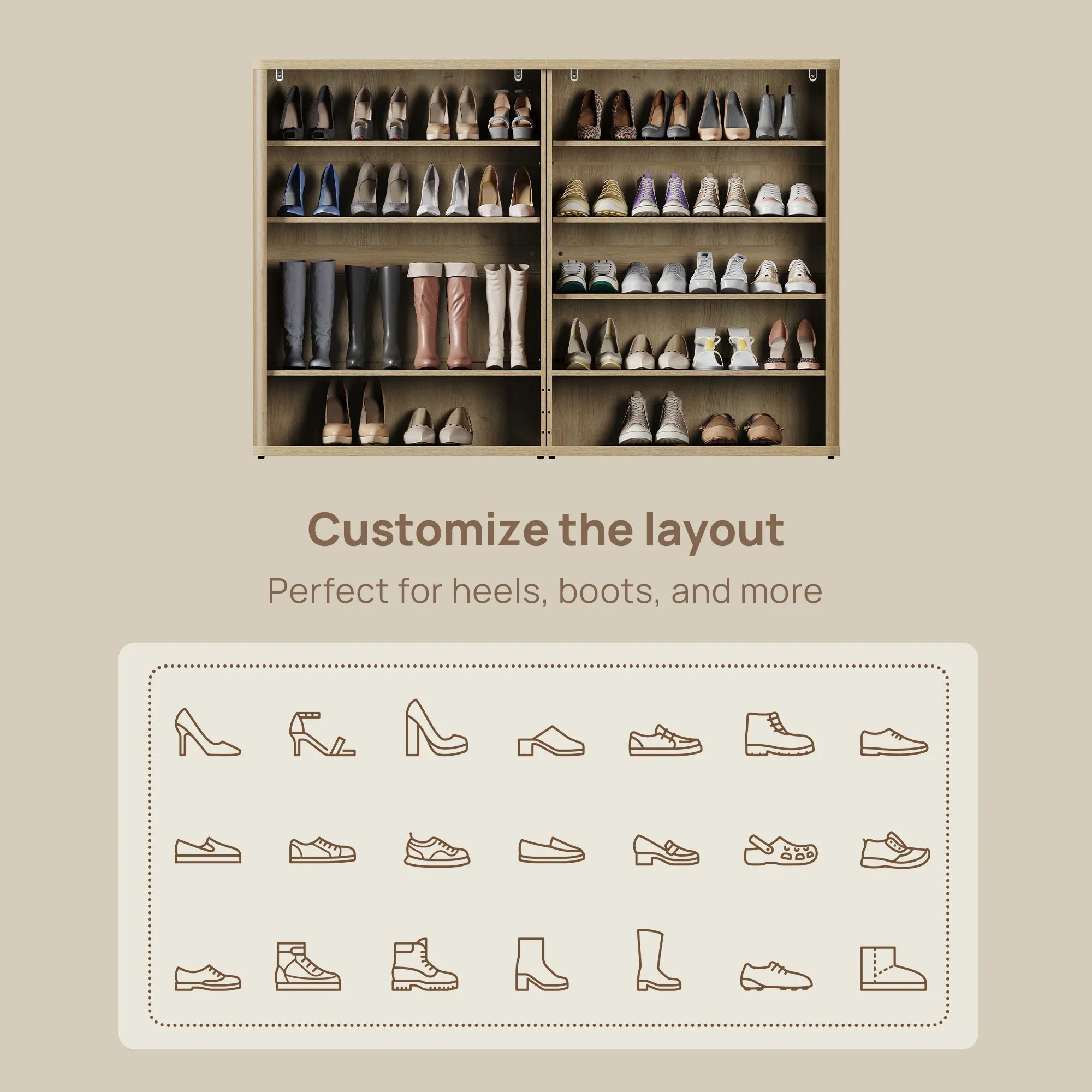 Zura Shoe Cabinet with 4 Doors