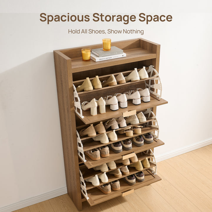 Savanna Flip Door Shoe Cabinet, 30 Pairs Shoes
