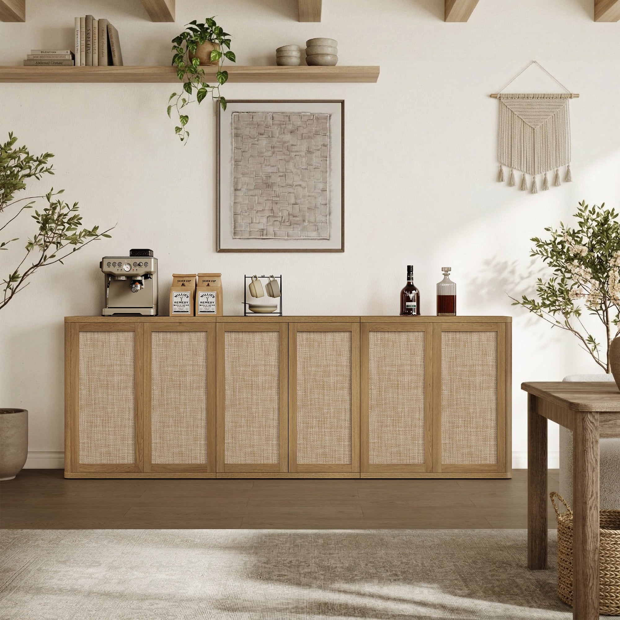 Zura Sectional Sideboards Set of 2, Sand Oak