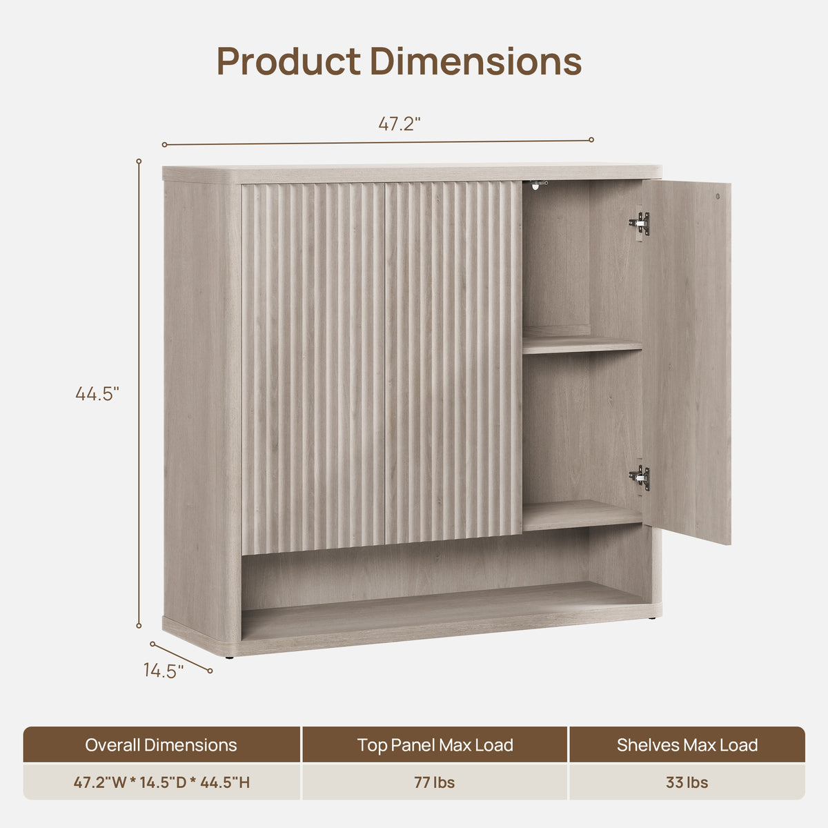 Cas Shoe Cabinet with Storage, 47Inch Wide