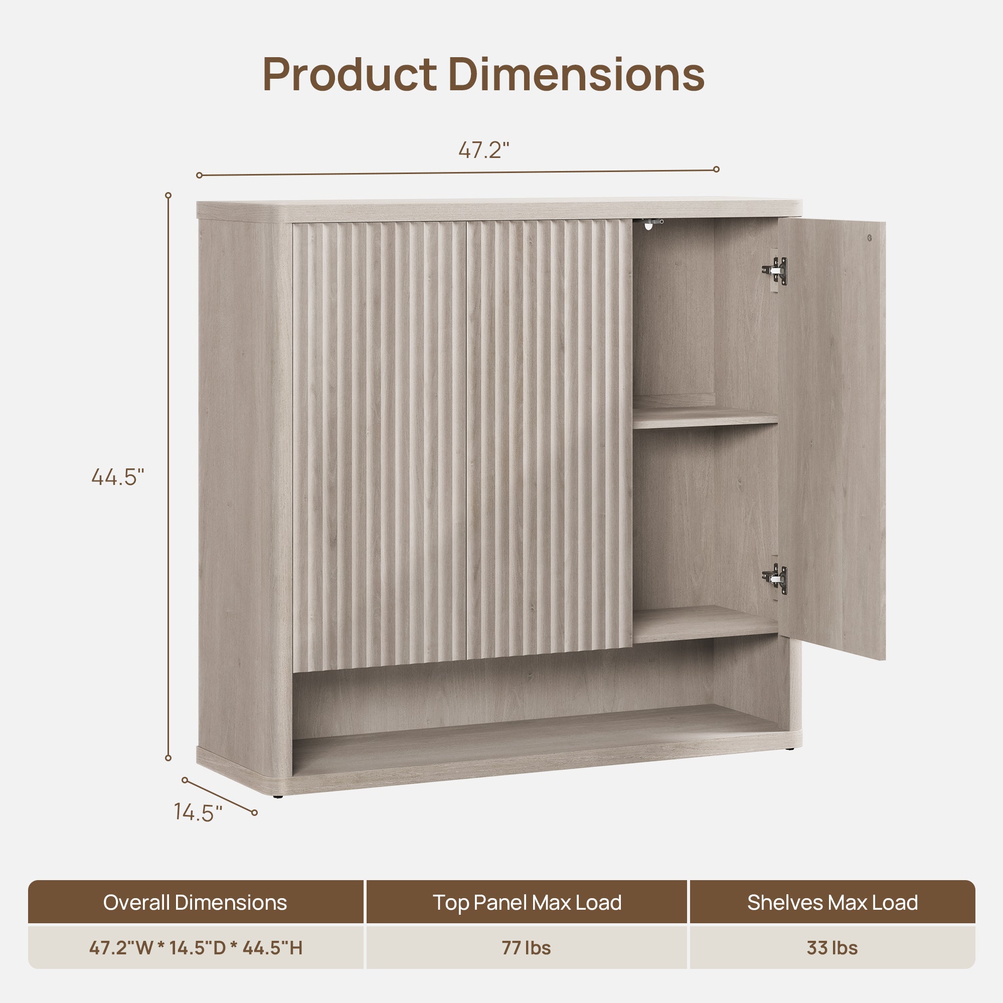 Cas Shoe Cabinet with Storage, 47Inch Wide