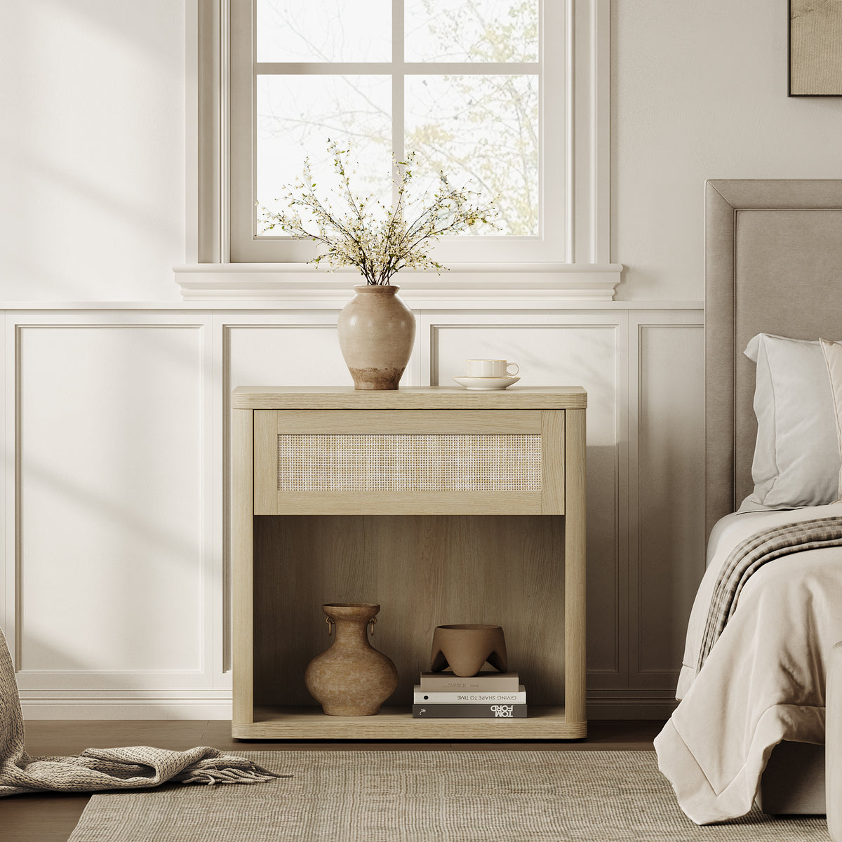 Zura Modular Large-Size Bedroom Sets, Rattan Style
