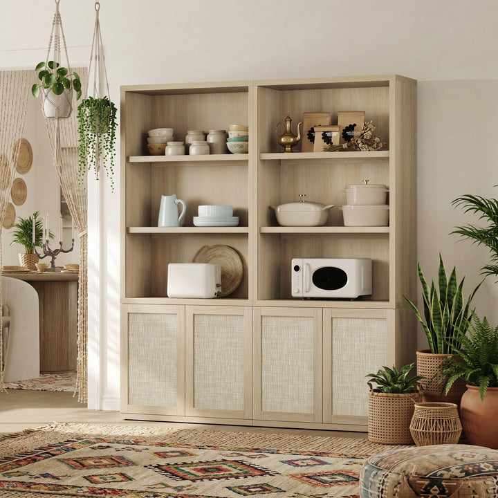 Zura 71-Inch Tall Bookcase with 2 Doors