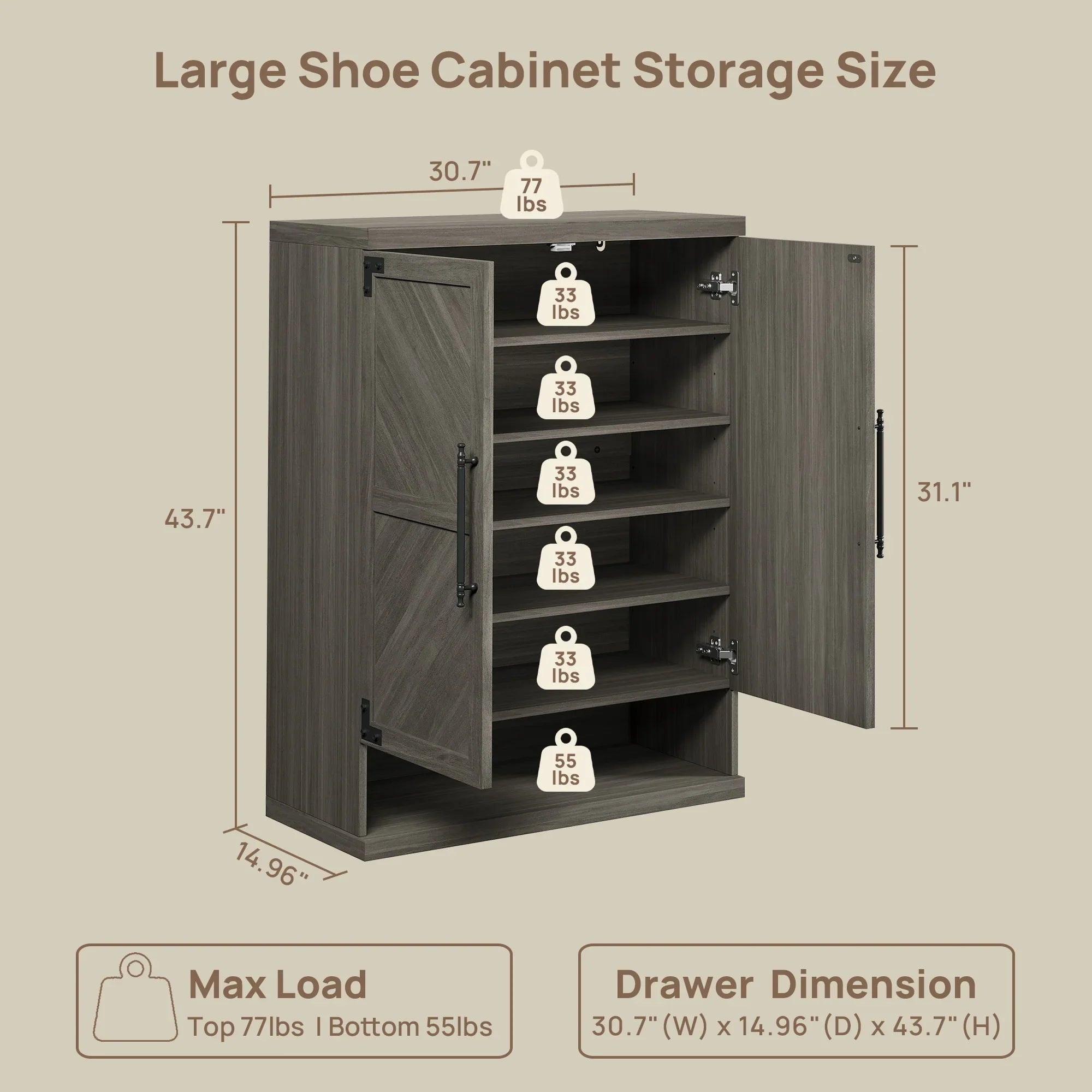 Willow Shoe Cabinet with 2 Doors