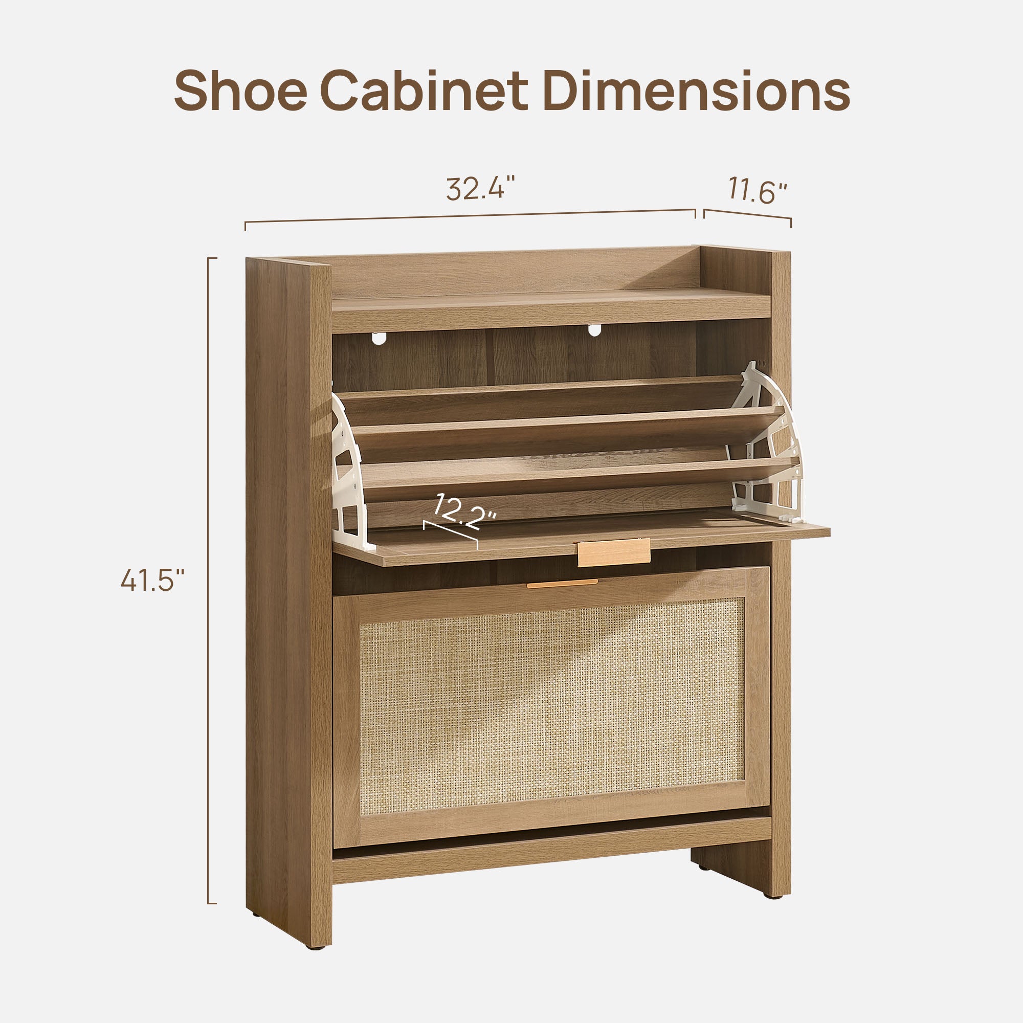 Savanna Rattan Double Flip Shoe Cabinet