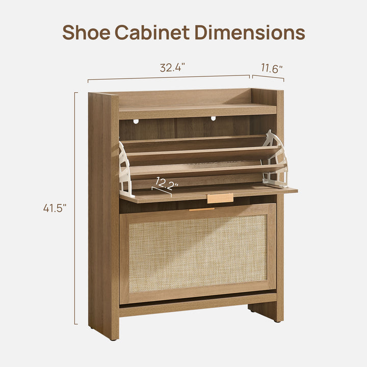 Savanna Rattan Double Flip Shoe Cabinet